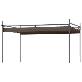 10' x 13' Metal Retractable Pergola Canopy, Outdoor Pergola for Garden, Patio, Backyard, Deck, Brown