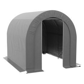 Galvanized Metal 6' x 8' Outdoor Storage Tent, Heavy Duty and Waterproof Portable Shed, for Bike, Motorcycle, Tools