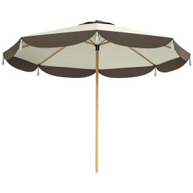 9FT Patio Umbrella, UPF 50+ Outdoor Market Umbrella with 8 Ribs, Vented Outdoor Table Umbrella for Deck, Backyard and Lawn, Cream White