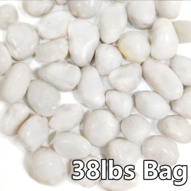 38LBS Large White River Rocks 2-3 Inch - Natural Polished Pebbles for Landscaping, Garden Decor, Aquariums, Decorative Stones for Pathways, Plant