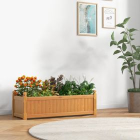 Wooden Rectangular Garden Bed with Drainage System