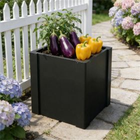 Outdoor elevated garden bed, flowerpot box, planting box, black