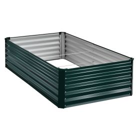 Galvanized Raised Garden Bed, 6.67 x 3.35 x 1.51 ft, Rectangular Metal Planter Box Kit Outdoor, Rustproof Elevated Planting Box with Gloves, Alu-