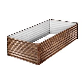 Galvanized Raised Garden Bed, 8 x 4 x 2 ft, Rectangular Metal Planter Box Kit Outdoor, Bottomless Elevated Planting Box with Gloves, Alu-Zinc