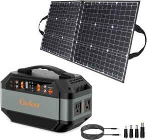 GOFORT 330W Portable Power Station;  299Wh Solar Generator Backup Power Compatible with 100W 18V Portable Solar Panel;  Foldable Solar Charger wi
