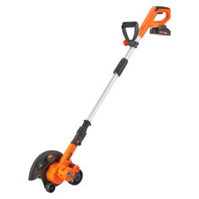 Lawn Edger, 20 V Battery Powered Cordless Edger, 9-inch Blade Edger Lawn Tool with 3-Position Blade Depth, Battery and Charger Included, for Lawn