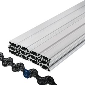 Spring Wire and Lock Channel, 6.56ft Spring Lock & U-Channel Bundle for Greenhouse, 40 Packs PE Coated Spring Wire & Aluminum Alloy Channel