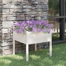Garden Planter White Solid Pinewood 27.6 x 27.6 x 27.6 in Tough