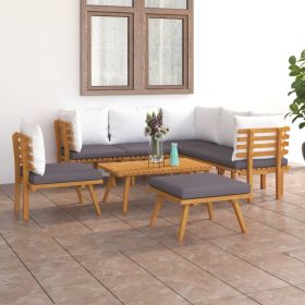 Garden Lounge Set Dark Grey, White