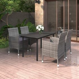 Garden Dining Set Grey, Dark Grey, Black