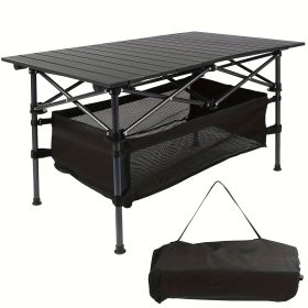 Lightweight Aluminum Folding Camping Table , Portable Roll-Up Design for Outdoor, Camping, Beach, BBQ, Patio, and Picnic