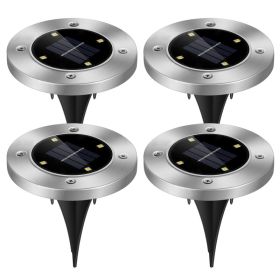 4pcs Solar Ground Light Waterproof Buried Light In Ground Path Deck Lawn Patio Light 4LED (Option: 4Pcs per set)