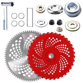 10" X 80T 9" X 36T Carbide Tip Brush Cutter Blades With Universal Adapter Kit Alloy Steel Blades Compatible With Brush Cutter Trimmer Weed Eater (Option: CutterBlades)