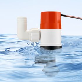 Livewell Pump For Boat 12V 1100GPH Livewell Aerator Pump Straight 2 Inlets (Option: Orange)