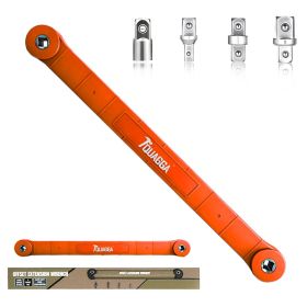 Offset Extension Wrench, Impact Grade Square Drive Adapters For Hard To Reach Fasteners In Tight Spaces 3 Piece Set (Option: Orange)
