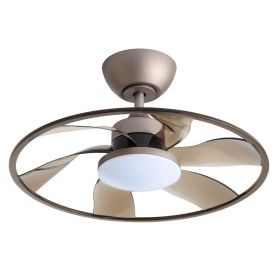 Light Pro 22 In. LED Indoor Coffee Smart Ceiling Fan With Remote Control (Option: Coffee)