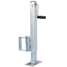Heavy Duty Trailer Jack, Fixed Mount Jack W Drop Leg, 28.6 In. Of Lift, Max Load 2,500 Lbs (Option: Silver)