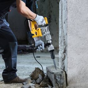 Demolition Jack Hammer Concrete Breaker 1400W Electric Hammer 2 Chisel Bit (Option: Yellow)