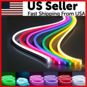 1M 2M 12V Flexible Sign Neon Lights Silicone Tube LED Strip Waterproof USA (Option: Red-2M)