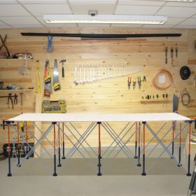 Portable Folding Workstand 8.02 X 4.12ft Collapsible Work Stand 6000lbs Capacity (Option: Orange)