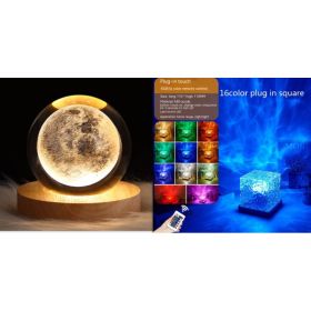 LED Water Ripple Ambient Night Light USB Rotating Projection Crystal Table Lamp RGB Dimmable Home Decoration 16 Color Gifts (Option: 3W-Set5-1PC)