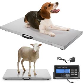 880Lbs X 0.2Lbs Livestock Scale Shipping Scales Large Platform 40.6x20.9Inch Stainless Steel Vet Scale Industrial Floor Scale Large Animal Dog Pi (Option: Natural)