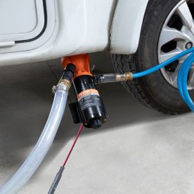 RV Portable Macerator Pump, 12V, 12GMP Quick Release RV Waste Pump, RV Sewage Sewer Pump With Detachable Quick Connection Valve Metal Hose Clamp (Option: Black)