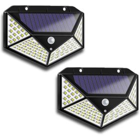 Aolyty Solar Lights Outdoor, Motion Sensor Wall Light 3 Lighting Modes IP65 Waterproof LED Solar Security Lights Four Side Inllumination 2-Pack F (Option: 2pcs)