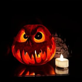Halloween Giant Pumpkin Resin Decoration | Spooky Skull Head with Eerie Facial Features, Hollow Design for Indoor/Outdoor Festive Decor (QTY: 1PCS)