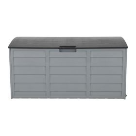 75gal 260L Outdoor Garden Plastic Storage Deck Box Chest Tools Cushions Toys Lockable Seat (Color: as picture)