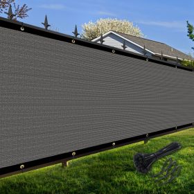 Artpuch Privacy Fence Screen Dark Grey Customized Outdoor Mesh Panels for Backyard, Balcony,Patio,Construction Site with Zip Ties (Color: Dark Grey, size: 6x11 ft)