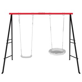Heavy Duty Metal Swing Frame for Kids and Adults 500LBS Weight Capacity A Frame Swing Stand Only Indoor Outdoor Freestanding Backyard Swing Set B (size: 81.5*53*70in)