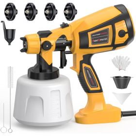 1000W Powerful HVLP Spray Gun Electric With 4 Nozzles - Perfect For House, Furniture, Cabinets, Walls, Doors, Fences - High Efficiency & Easy Cle (Option: Yellow)